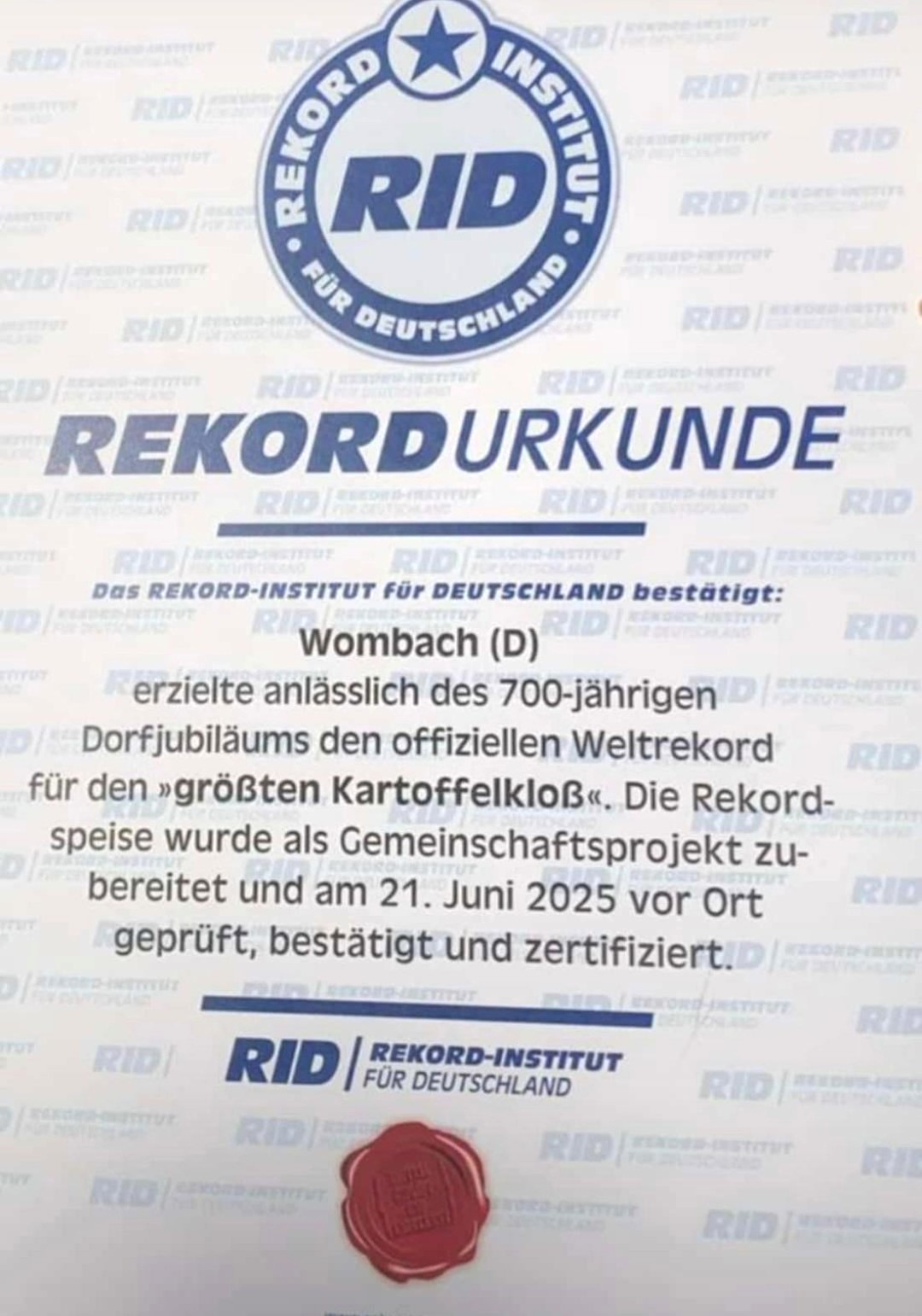 Weltrekord - vergrößern
